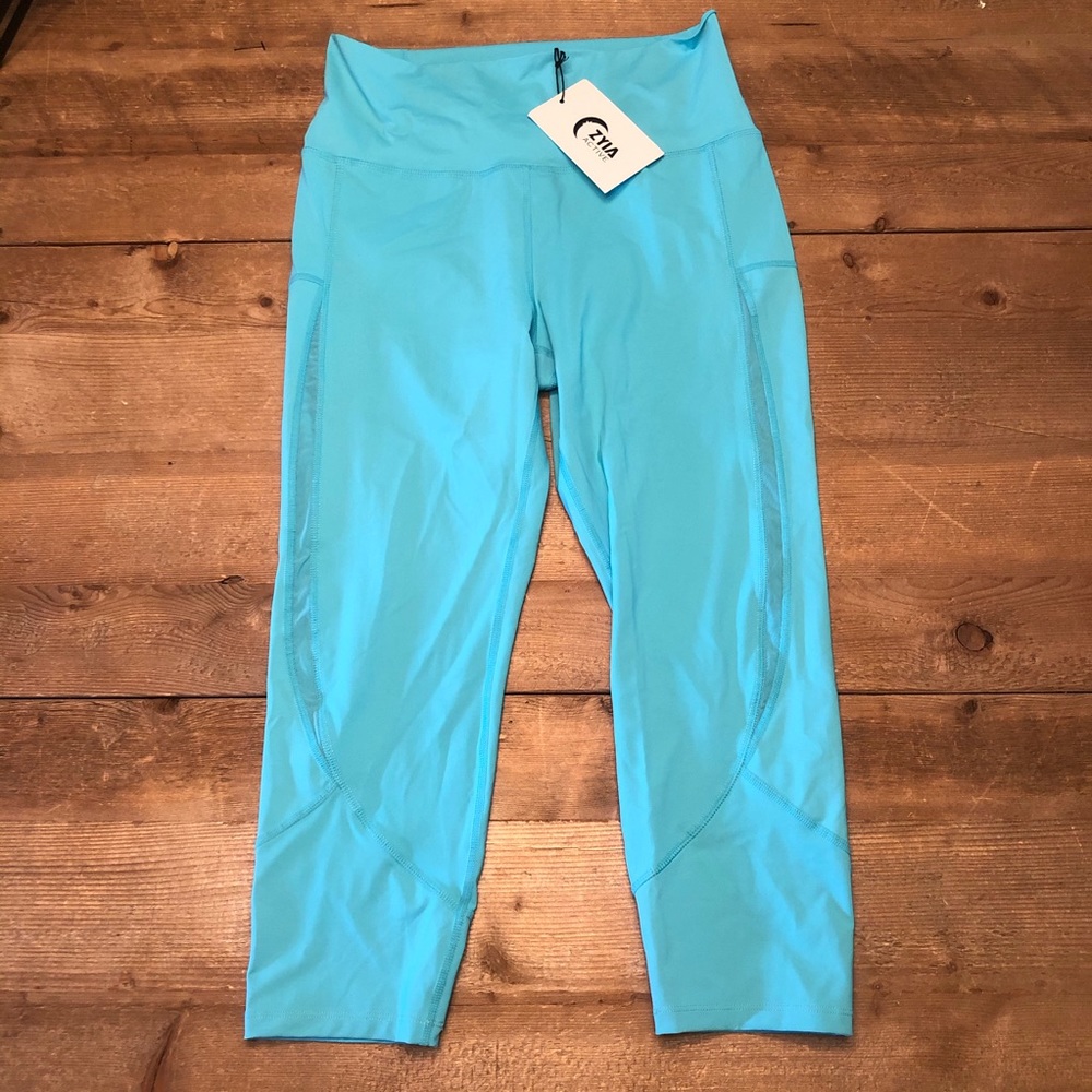 New ZYIA Active Turquoise HI Rise Crops Sz. 6-8